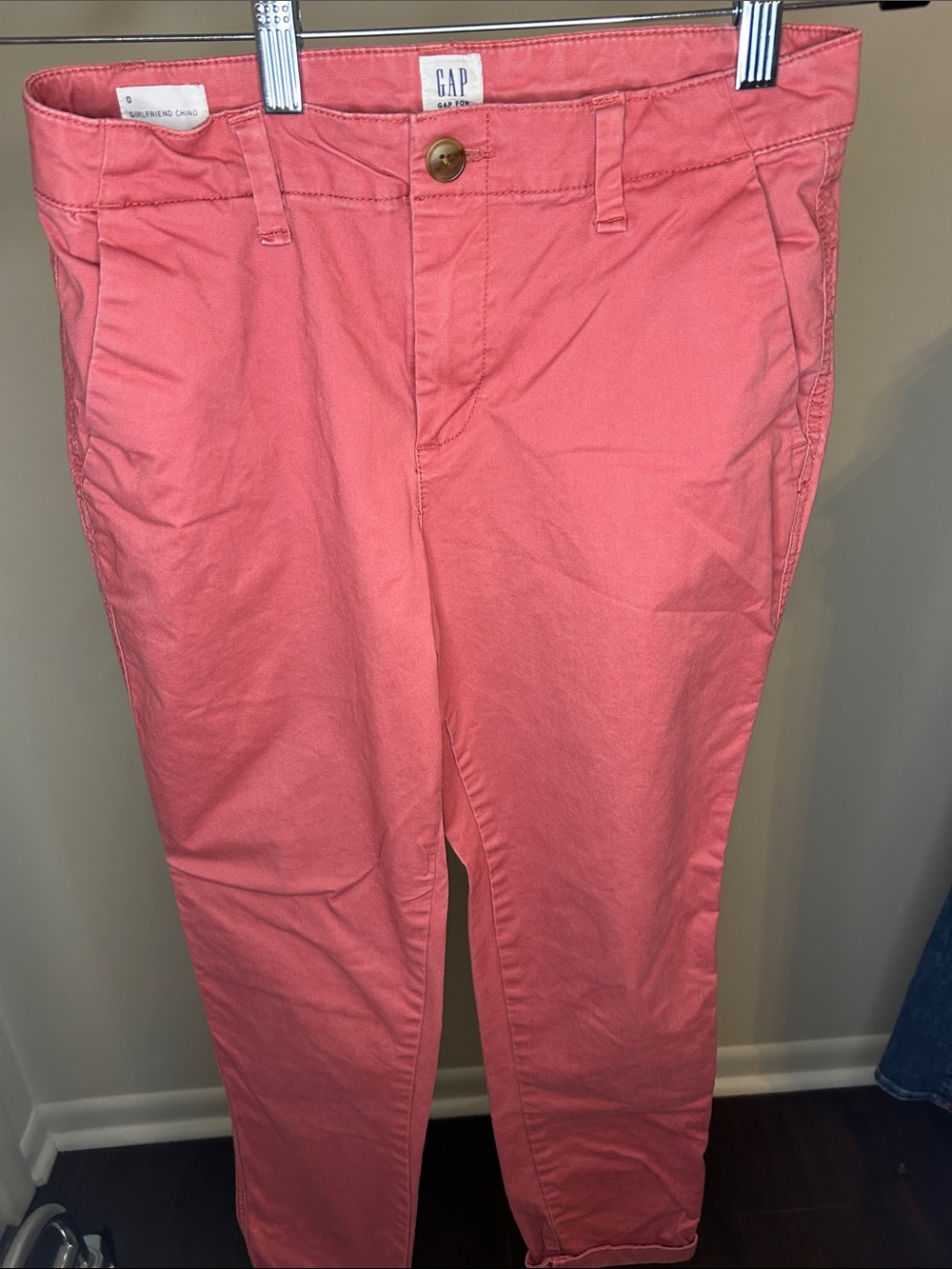 GAP Coral-Pink Straight Leg Jeans